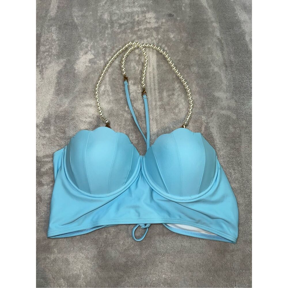 SHEIN Light Blue Bikini Top